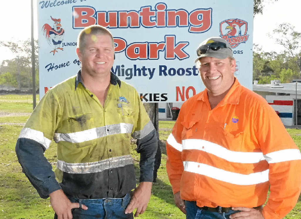 HELP WANTED: Outgoing Calliope Roosters president Trevor Huth with new president Dave Bowen at the club’s home at Bunting Park. HELP WANTED: Outgoing Calliope Roosters president Trevor Huth with new president Dave Bowen at the club’s home at Bunting Park.