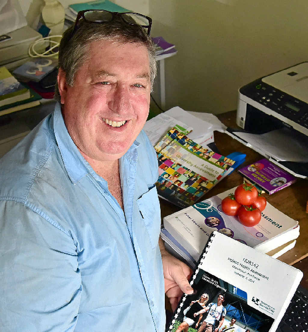 BIG SWITCH: Richard MacDonald has given up growing tomatoes to study nursing. BIG SWITCH: Richard MacDonald has given up growing tomatoes to study nursing.