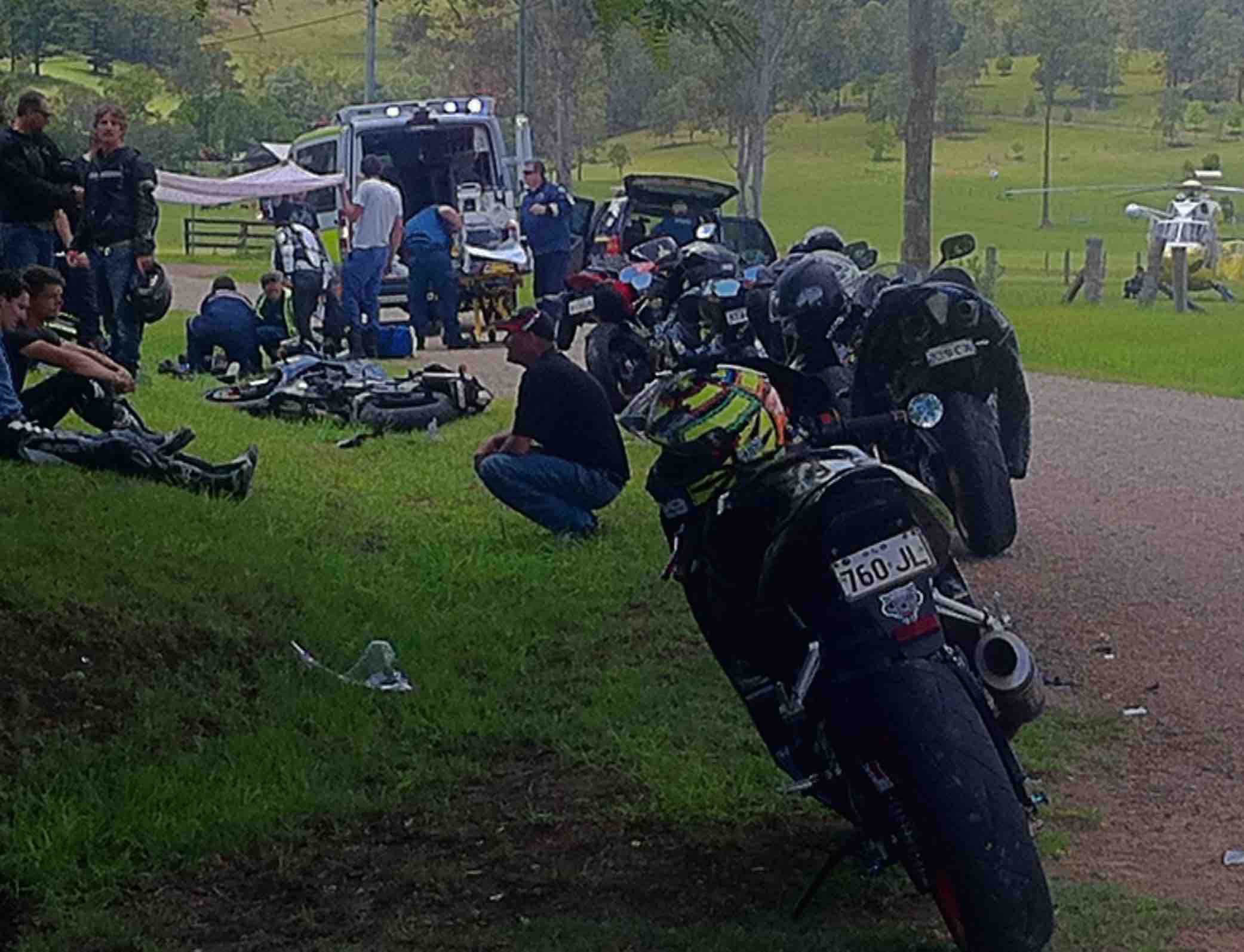 The scene of the Obi Obi crash. Photo: RACQ Careflight The scene of the Obi Obi crash. Photo: RACQ Careflight