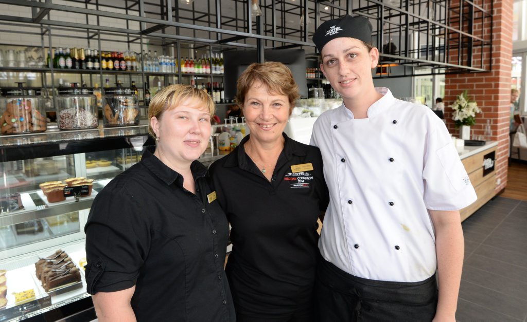 L-R Paula Jennings (store manager), Janette Hobbs (owner) and Gina Bartrop (kitchen manager) at the newly opened Coffee Club in the Empire in Rockhampton. Photo: Chris Ison / The Morning Bulletin L-R Paula Jennings (store manager), Janette Hobbs (owner) and Gina Bartrop (kitchen manager) at the newly opened Coffee Club in the Empire in Rockhampton. Photo: Chris Ison / The Morning Bulletin