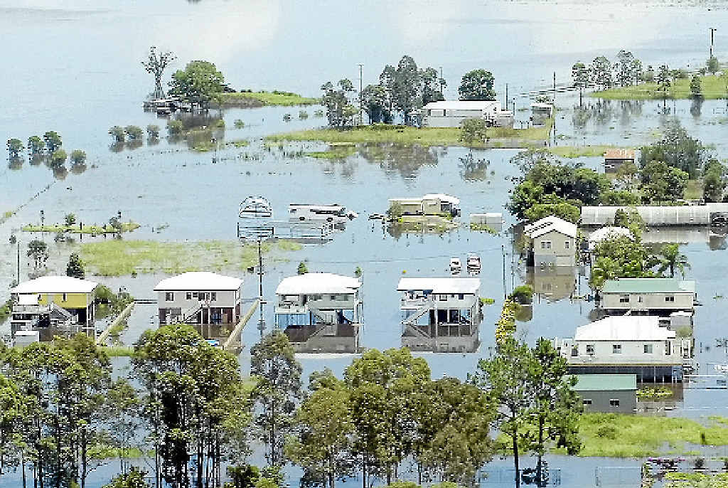 INUNDATED: Floodwater isolated the town of Coraki. INUNDATED: Floodwater isolated the town of Coraki.