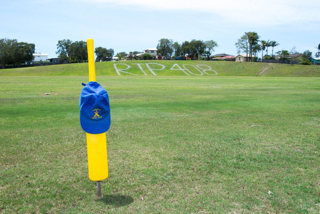 Former Sawtell clubmates of Phillip Hughes left a lasting tribute to the batsman at the club's home ground, Richardson park, the scene where a then 16 year-old Hughes made a half century during the 2004/05 CHDCA grand final. Photo: Trevor Veale / Coffs Coast Advocate Former Sawtell clubmates of Phillip Hughes left a lasting tribute to the batsman at the club's home ground, Richardson park, the scene where a then 16 year-old Hughes made a half century during the 2004/05 CHDCA grand final. Photo: Trevor Veale / Coffs Coast Advocate