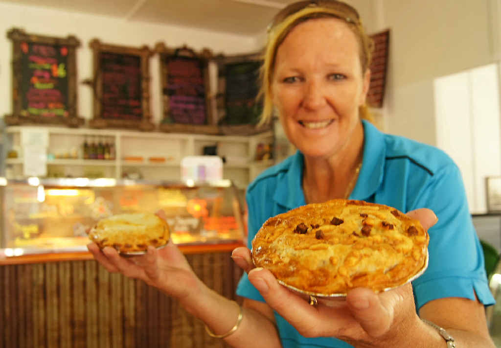FINDING THE FORMULA: Julie Beel’s recipe change means her pies have been walking out of the door at Mt Larcom Cafe. FINDING THE FORMULA: Julie Beel’s recipe change means her pies have been walking out of the door at Mt Larcom Cafe.
