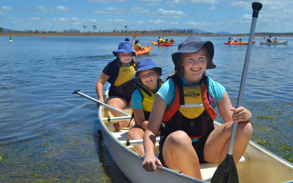 PLAY IT SAFE: Bailey Worley, Jessica Hooper and Tahlia Donnelly enjoy some safe fun in the sun at Wivenhoe Dam. PLAY IT SAFE: Bailey Worley, Jessica Hooper and Tahlia Donnelly enjoy some safe fun in the sun at Wivenhoe Dam.