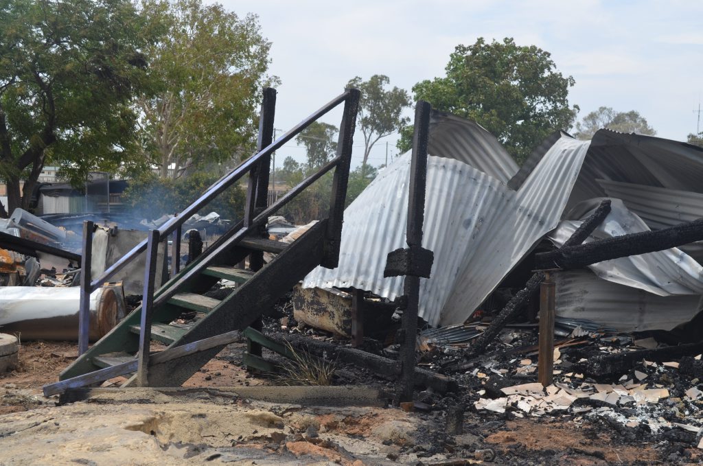 The remnants of a family home destroyed by fire in Condamine. The remnants of a family home destroyed by fire in Condamine.