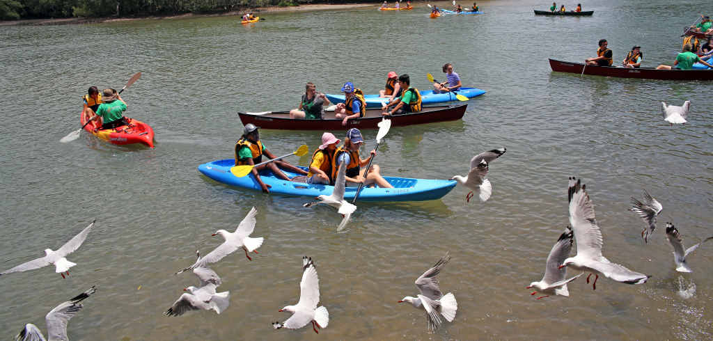 THAT’S OARSOME: Teachers, companions and camp participants enjoy some fun in the sun as they paddle around on Coffs Creek at the Coffs Harbour Sony Foundation Children’s Holiday Camp. THAT’S OARSOME: Teachers, companions and camp participants enjoy some fun in the sun as they paddle around on Coffs Creek at the Coffs Harbour Sony Foundation Children’s Holiday Camp.