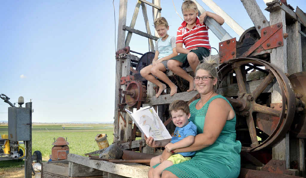 Samantha Fraser, pictured with her sons Chad, Kaiden and Chasce, has written a book titled The Goanna Too Good For Rules. Samantha Fraser, pictured with her sons Chad, Kaiden and Chasce, has written a book titled The Goanna Too Good For Rules.