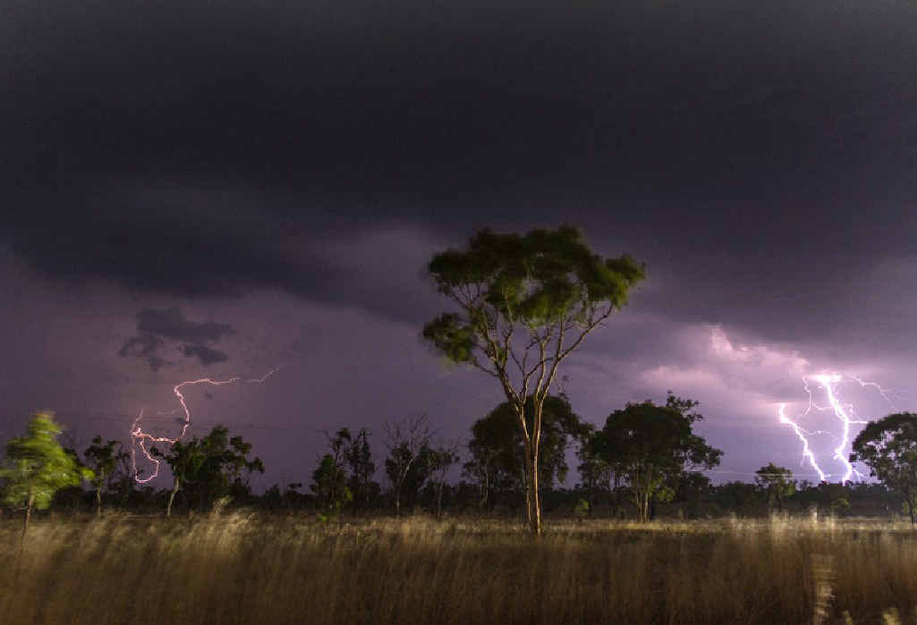 PERFECT STORM: This well-timed shot was caught at Nebo by Amy Taylor, who has been an enthusiastic storm chaser for four years. PERFECT STORM: This well-timed shot was caught at Nebo by Amy Taylor, who has been an enthusiastic storm chaser for four years.