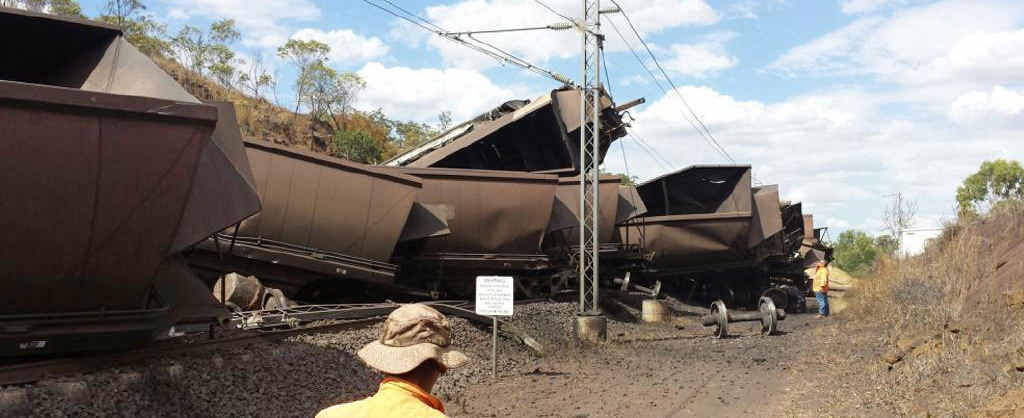 TRACKS BLOCKED: The derailed coal train blocking inbound and outbound tracks near Coppabella was cleared yesterday. TRACKS BLOCKED: The derailed coal train blocking inbound and outbound tracks near Coppabella was cleared yesterday.