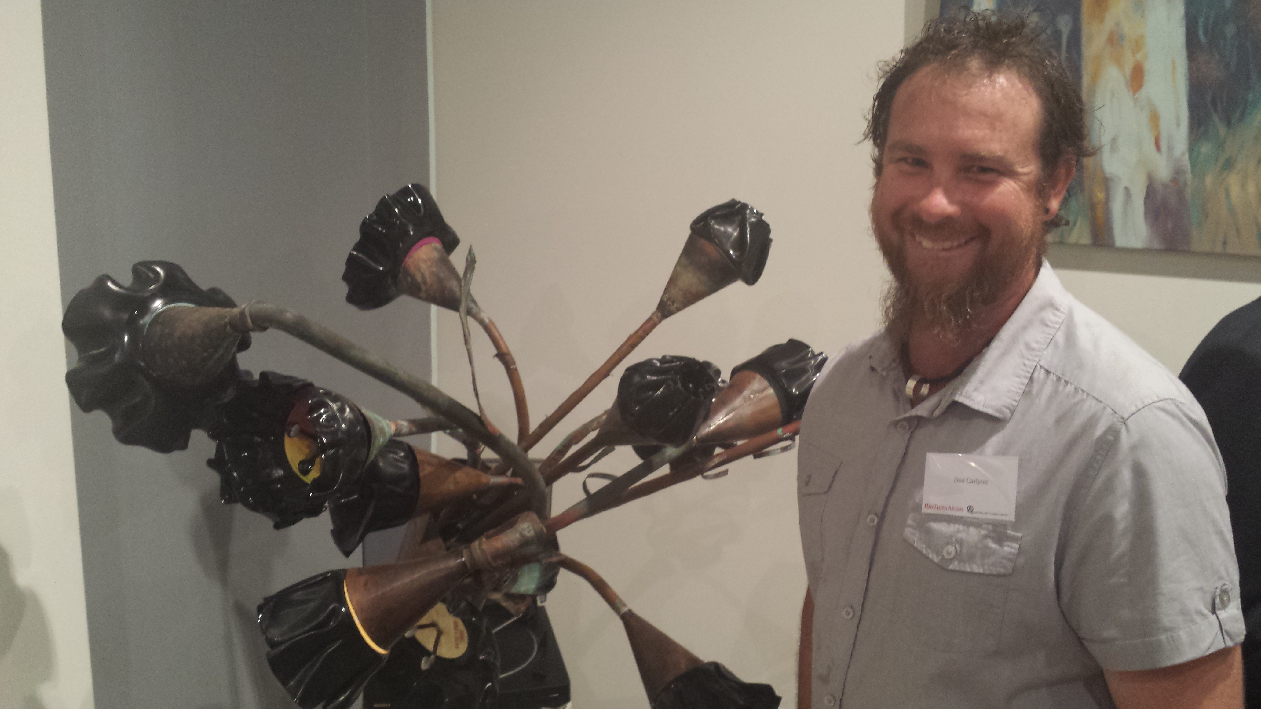 Dan Carlyon with his work What's the Buzz? Dan Carlyon with his work What's the Buzz?