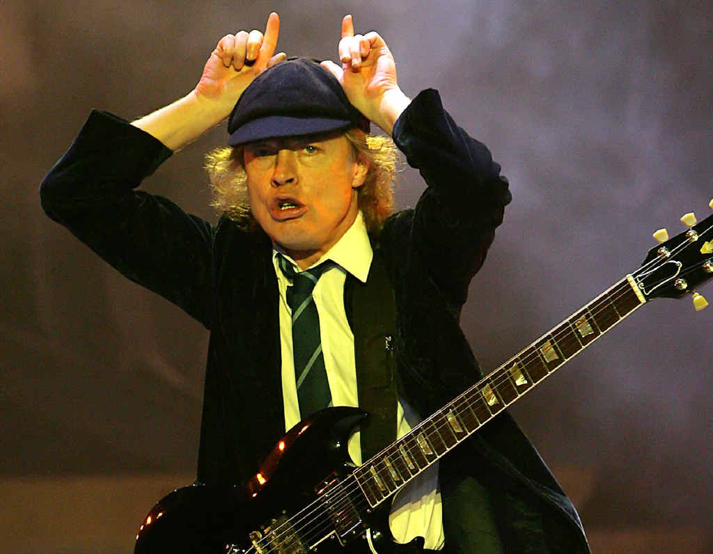 ROCK ON: Member of Australian legendary hard rock band AC/DC Angus Young on stage. ROCK ON: Member of Australian legendary hard rock band AC/DC Angus Young on stage.