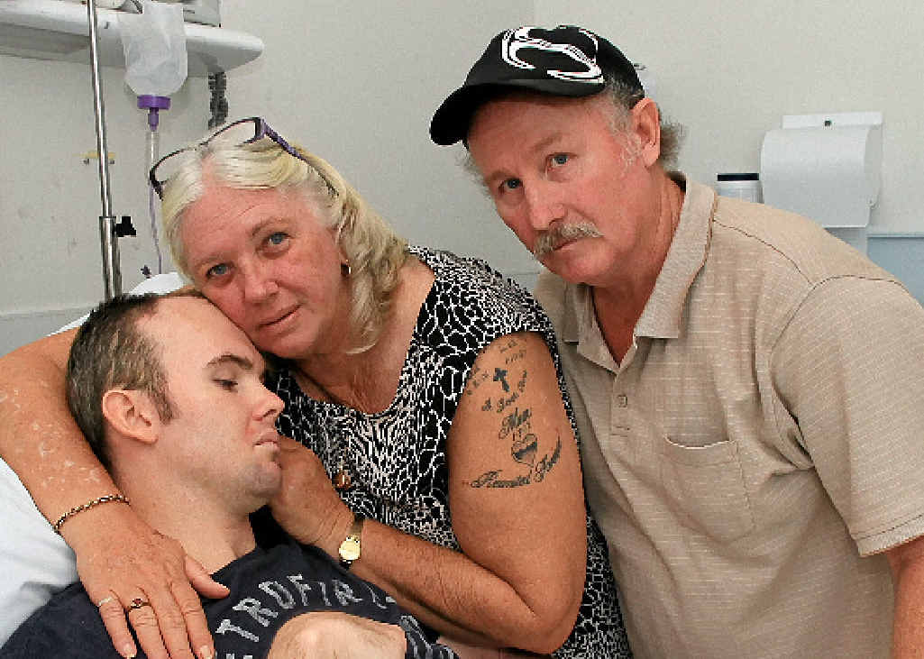 LEGAL FIGHT: Betty and Allan Barker with their son Chrys. LEGAL FIGHT: Betty and Allan Barker with their son Chrys.
