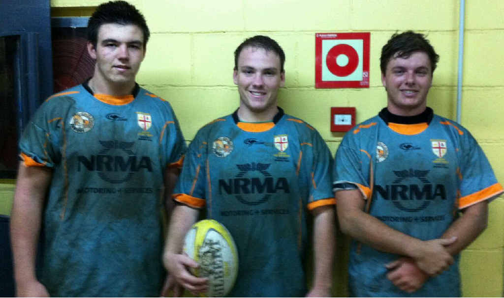 ON TOUR: John King, Ryan Cotten and Nathan McPherson after a tour match for the NSW Country under-18s in Spain. PHOTO: CONTRIBUTED ON TOUR: John King, Ryan Cotten and Nathan McPherson after a tour match for the NSW Country under-18s in Spain. PHOTO: CONTRIBUTED