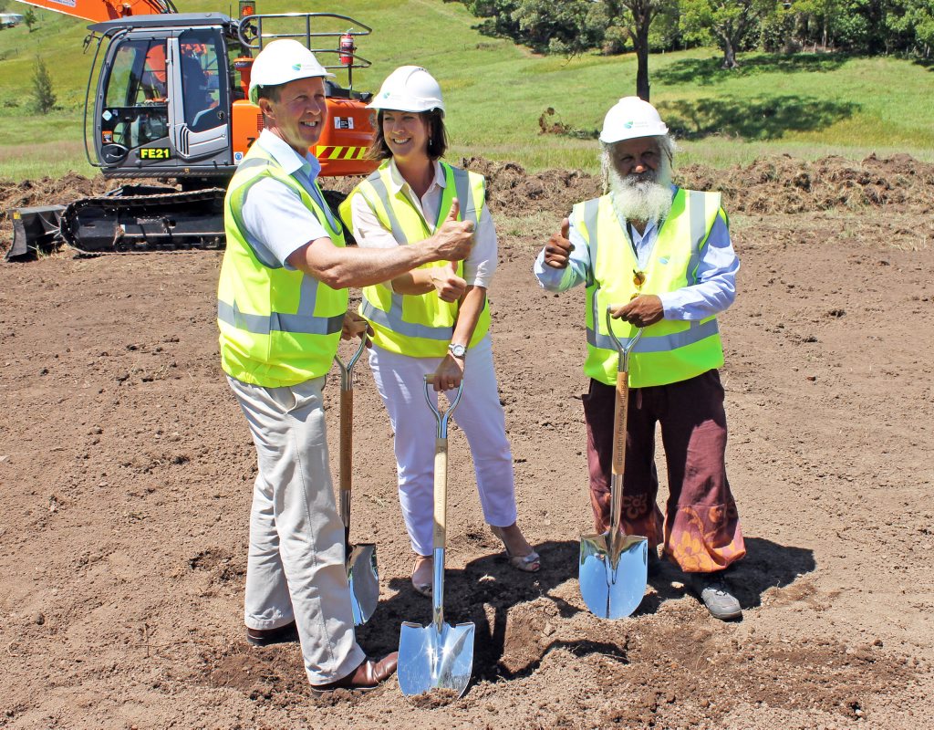 FIRST SOD: Federal Member for Cowper Luke Hartsuyker, Nationals candidate for Oxley Melinda Pavey MLC and Nambucca Shire councillor Martin Ballangarry OAM give the thumbs up to the beginning of the Warrell Creek to Nambucca Heads Pacific Hwy upgrade project. Photo: Contributed FIRST SOD: Federal Member for Cowper Luke Hartsuyker, Nationals candidate for Oxley Melinda Pavey MLC and Nambucca Shire councillor Martin Ballangarry OAM give the thumbs up to the beginning of the Warrell Creek to Nambucca Heads Pacific Hwy upgrade project. Photo: Contributed