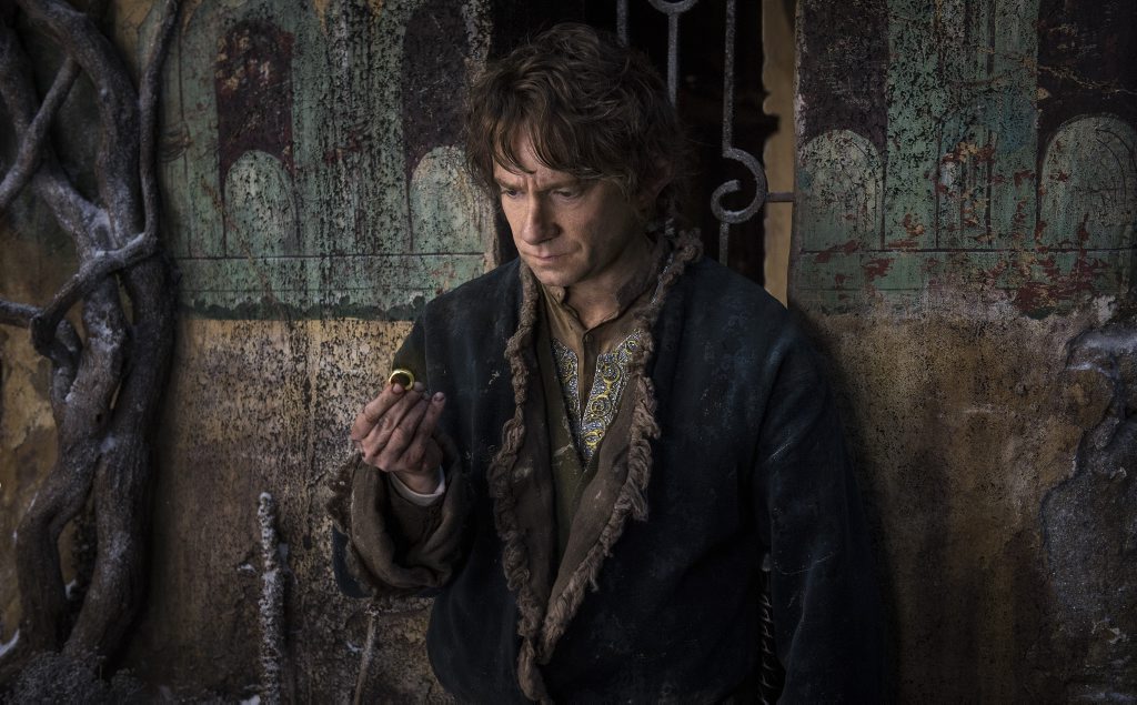Martin Freeman as Bilbo Baggins in The Hobbit: The Battle of the Five Armies. Martin Freeman as Bilbo Baggins in The Hobbit: The Battle of the Five Armies.