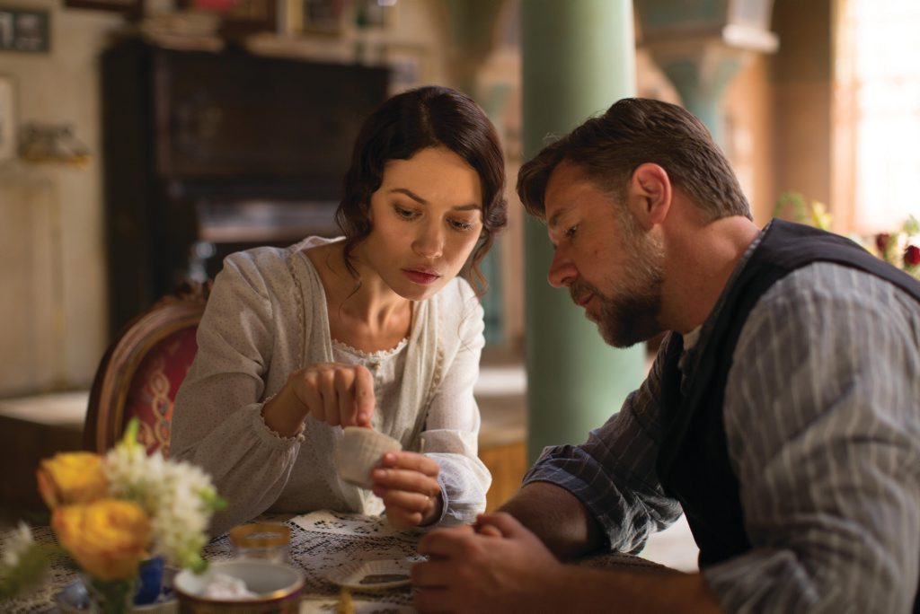Olga Kurylenko and Russell Crowe in The Water Diviner. Olga Kurylenko and Russell Crowe in The Water Diviner.