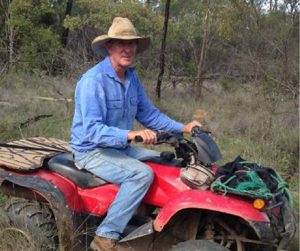 BIG FIND: Grazier Tom Wagner (right) found missing family Steven Van Lonkhuyzen and his two sons Ethan and Timothy in the Expedition National Park near Taroom on Sunday afternoon, after venturing out on his quad bike covering over 50km of the parkland. BIG FIND: Grazier Tom Wagner (right) found missing family Steven Van Lonkhuyzen and his two sons Ethan and Timothy in the Expedition National Park near Taroom on Sunday afternoon, after venturing out on his quad bike covering over 50km of the parkland.