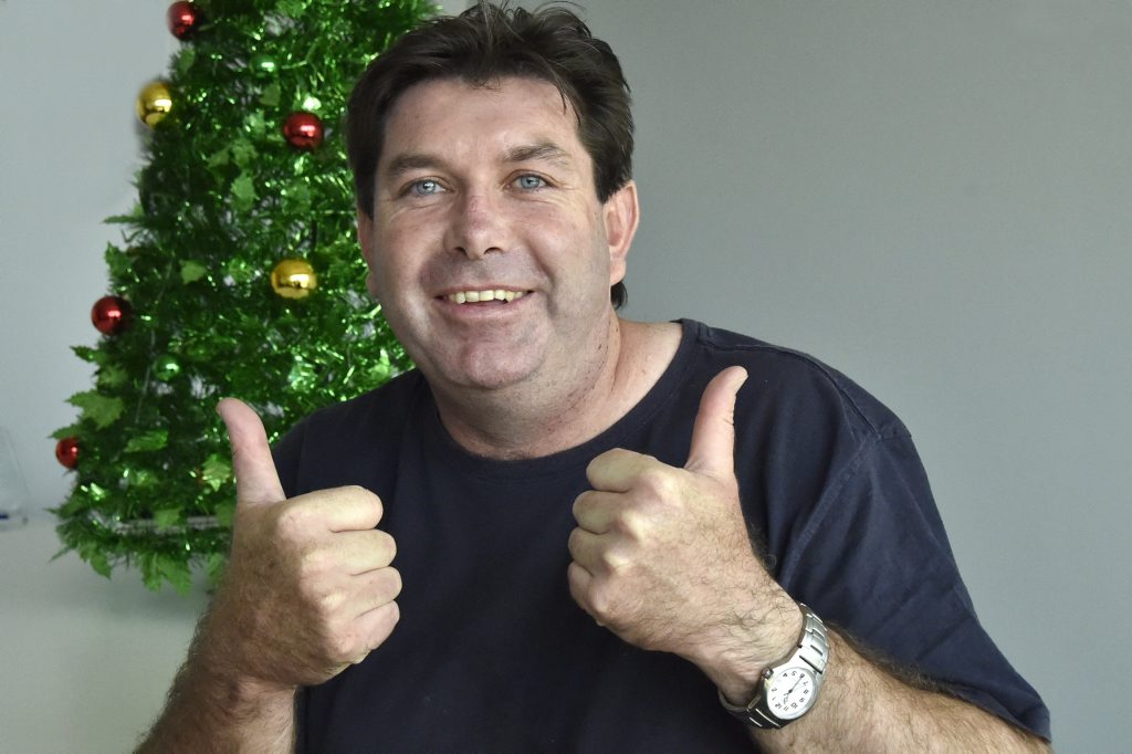 THANKS MATE: Len McConnell is overwhelmed at the generosity of the community who have helped him provide a great Christmas for his family. THANKS MATE: Len McConnell is overwhelmed at the generosity of the community who have helped him provide a great Christmas for his family.