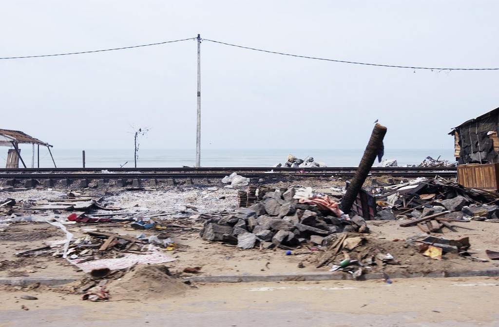 The aftermath of the Boxing Day tsunami in Sri Lanka. The aftermath of the Boxing Day tsunami in Sri Lanka.