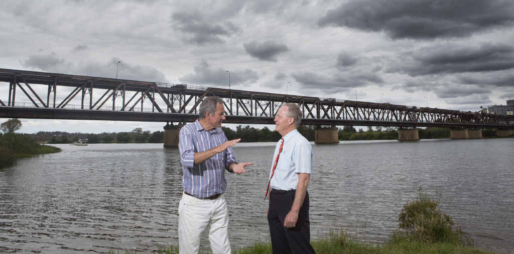 CONFIDENT: Member for Clarence Chris Gulaptis talks with Des Harvey at the announcement of a start-work time frame for the new Grafton bridge. PHOTO: ADAM HOURIGAN CONFIDENT: Member for Clarence Chris Gulaptis talks with Des Harvey at the announcement of a start-work time frame for the new Grafton bridge. PHOTO: ADAM HOURIGAN