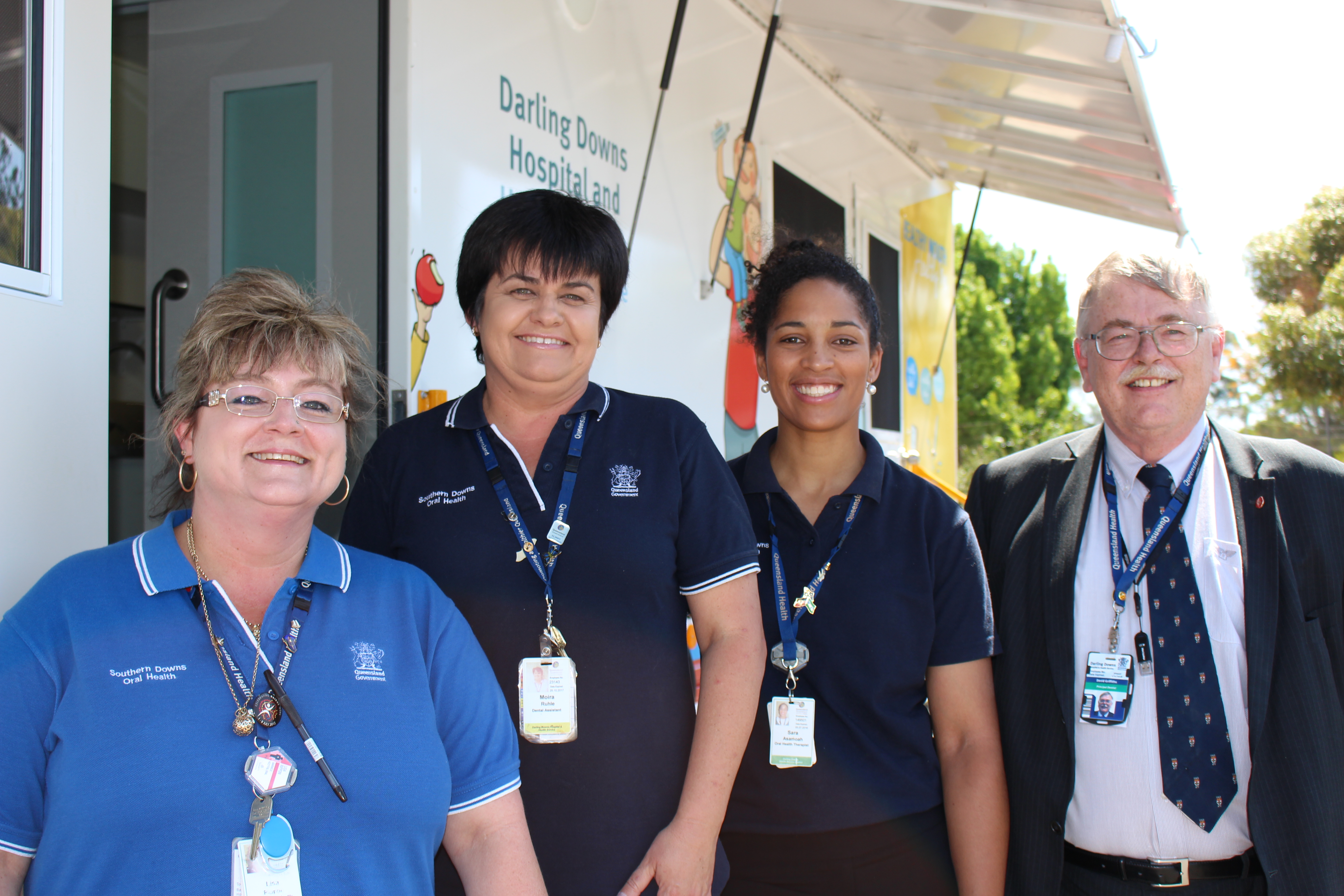 Southern Downs Oral Health team members (from left) Lisa Rippon, Moira Ruhle, Sara Asamoa and Dr David Griffiths. Southern Downs Oral Health team members (from left) Lisa Rippon, Moira Ruhle, Sara Asamoa and Dr David Griffiths.