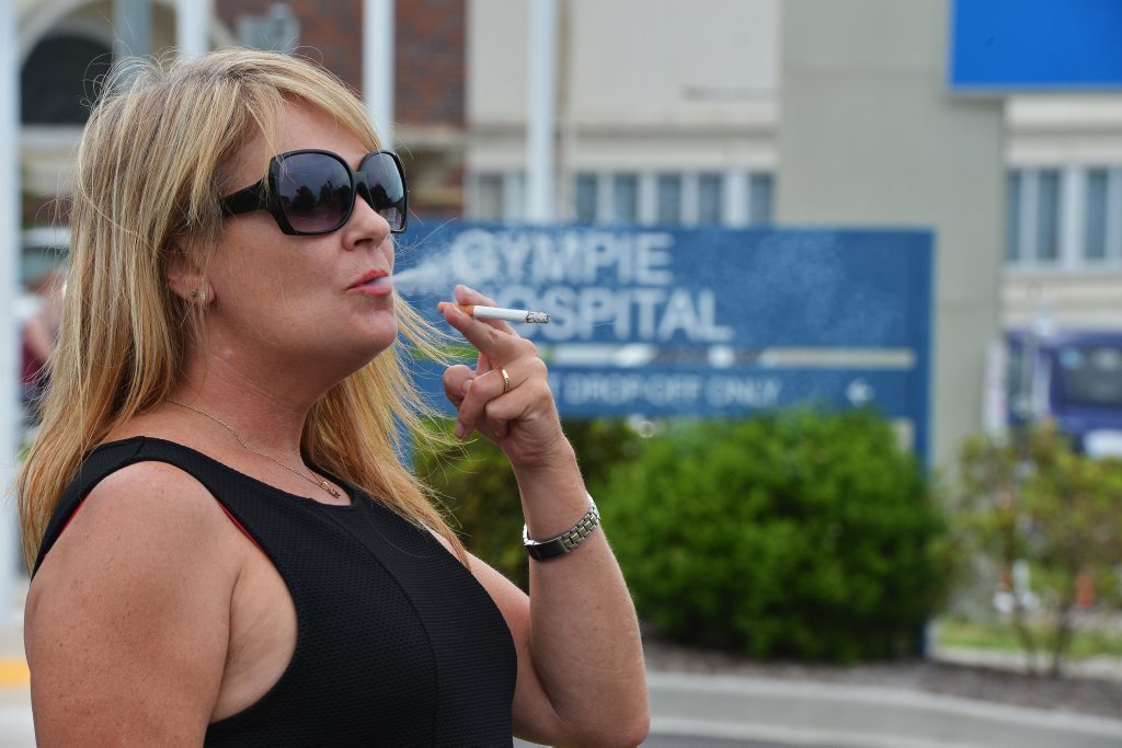 Smoking outside Gympie Public Hospital. Photo: Greg Miller / Gympie Times Smoking outside Gympie Public Hospital. Photo: Greg Miller / Gympie Times