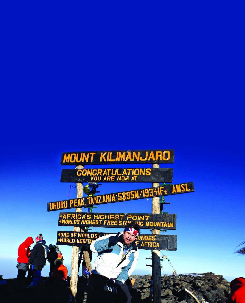 SKY HIGH: Paul Hehir was relieved to reach the peak of the mountain. SKY HIGH: Paul Hehir was relieved to reach the peak of the mountain.