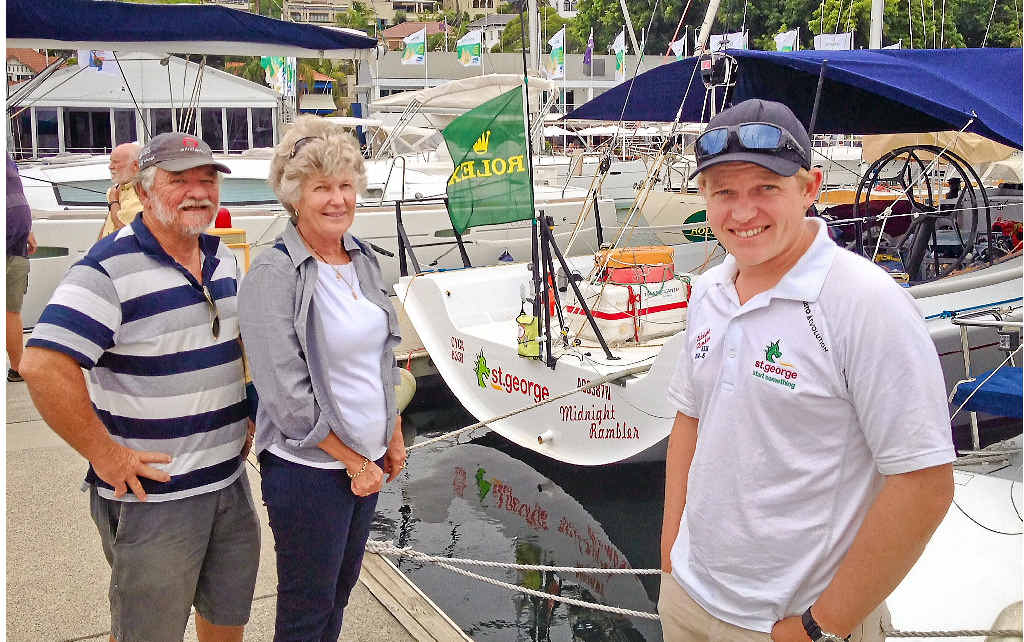 Brad and Maryke Barker with their son Tom before he ventures out on his 11th Rolex Sydney Hobart Yacht Race on the St George Midnight Rambler. Brad and Maryke Barker with their son Tom before he ventures out on his 11th Rolex Sydney Hobart Yacht Race on the St George Midnight Rambler.