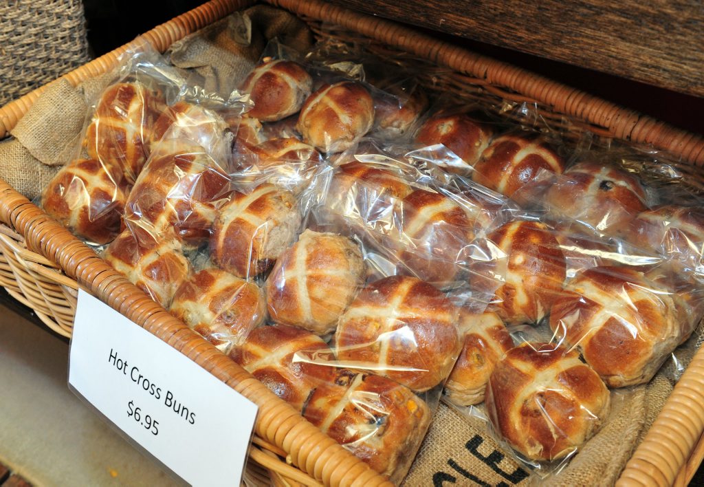 Hot cross buns and Easter eggs are already on sale at supermarkets. Hot cross buns and Easter eggs are already on sale at supermarkets.
