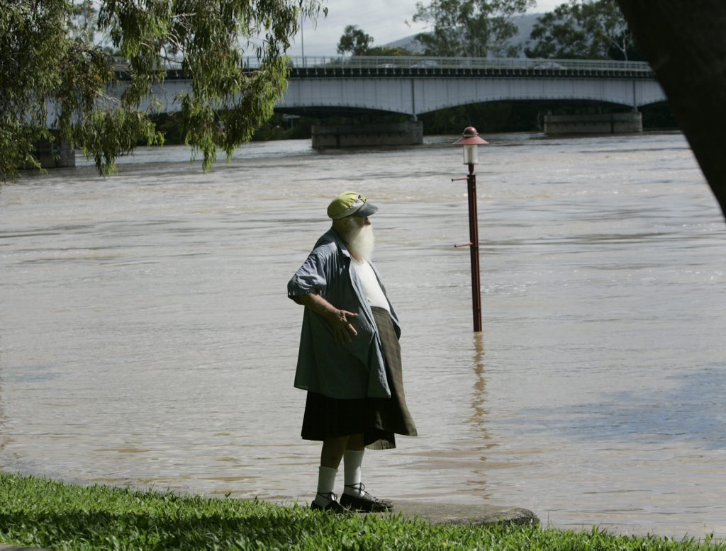 John Guest checks out the view of the flooded Fitzroy River Photo Sharyn O'Neill / The Morning Bulletin ROK151210fit-S4 John Guest checks out the view of the flooded Fitzroy River Photo Sharyn O'Neill / The Morning Bulletin ROK151210fit-S4
