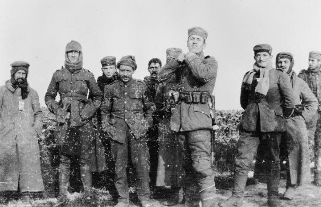 German soldiers of the 134th Saxon Regiment photographed with men of the Royal Warwickshire Regiment in No Man's Land on the Western Front on December 26, 1914. German soldiers of the 134th Saxon Regiment photographed with men of the Royal Warwickshire Regiment in No Man's Land on the Western Front on December 26, 1914.