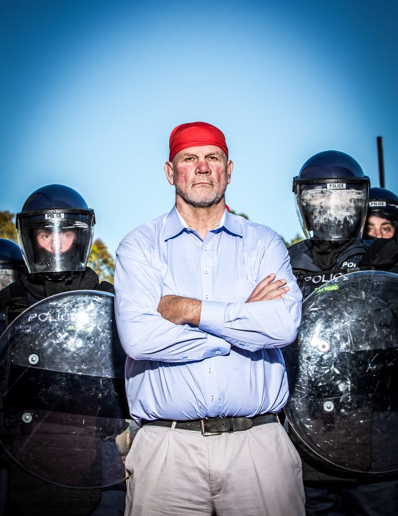 Peter FitzSimons presents the TV series The Great Australian Race Riot. Peter FitzSimons presents the TV series The Great Australian Race Riot.