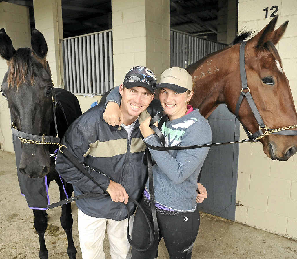 RECORD BREAKER: Peter McMullen, pictured with wife Chantal, has become the youngest driver to notch 1000 winners in pacing in Australia. RECORD BREAKER: Peter McMullen, pictured with wife Chantal, has become the youngest driver to notch 1000 winners in pacing in Australia.