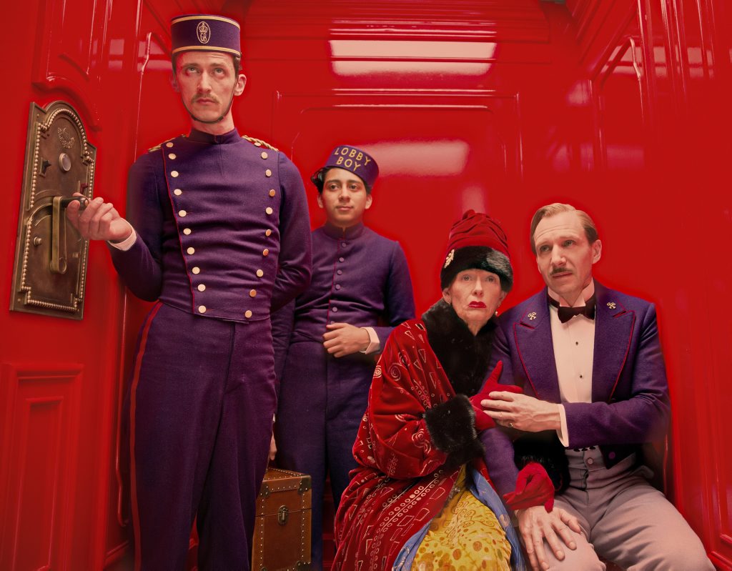 From left, Paul Schlase, Tony Revolori, Tilda Swinton and Ralph Fiennes in The Grand Budapest Hotel. From left, Paul Schlase, Tony Revolori, Tilda Swinton and Ralph Fiennes in The Grand Budapest Hotel.