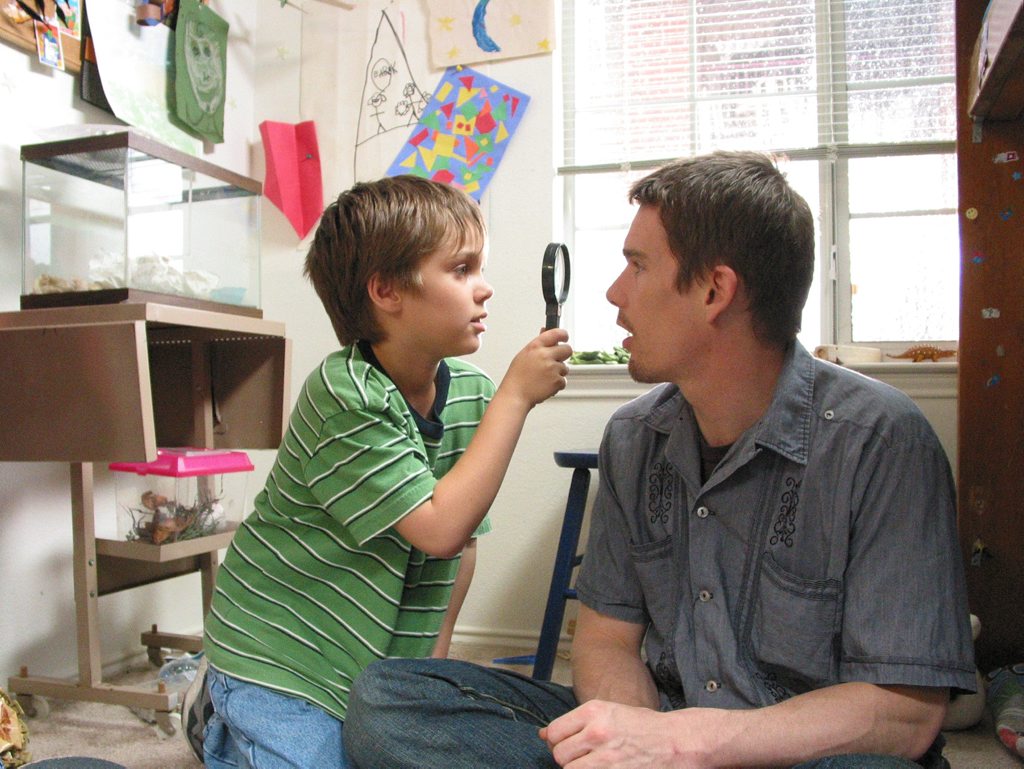 Ellar Coltrane and Ethan Hawke in Boyhood. Ellar Coltrane and Ethan Hawke in Boyhood.