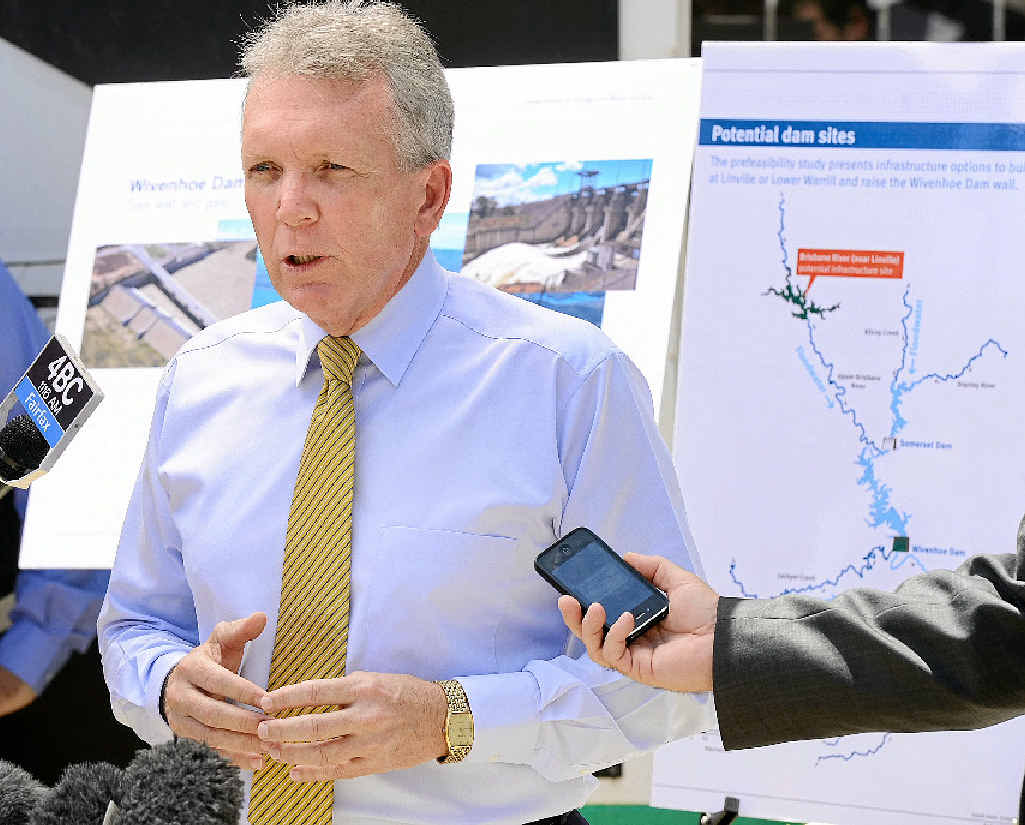 QUESTIONS: Water Supply Minister Mark McArdle in Ipswich last month to announce flood protection options. QUESTIONS: Water Supply Minister Mark McArdle in Ipswich last month to announce flood protection options.