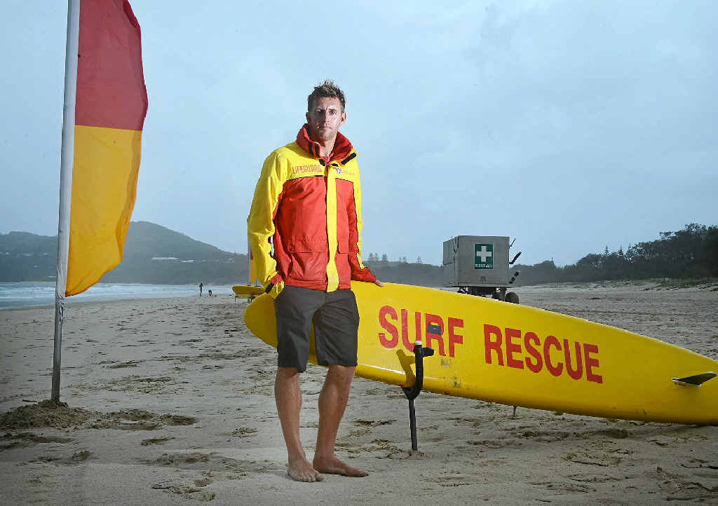 BUSY SUMMER: Northern NSW life guard co-ordinator Scott McCartney at Main Beach, Byron Bay. Lifeguards are warning people to be safe at the beach ahead of the upcoming king tide. BUSY SUMMER: Northern NSW life guard co-ordinator Scott McCartney at Main Beach, Byron Bay. Lifeguards are warning people to be safe at the beach ahead of the upcoming king tide.