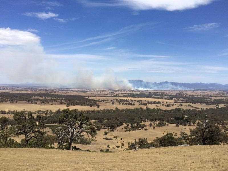 A supplied image obtained Friday, Jan. 2, 2015 of a grassfire outside the Victorian town of Moyston. An out-of-control bushfire is approaching the town of Moyston in the foothills of the Grampians in Victoria's west. A supplied image obtained Friday, Jan. 2, 2015 of a grassfire outside the Victorian town of Moyston. An out-of-control bushfire is approaching the town of Moyston in the foothills of the Grampians in Victoria's west.