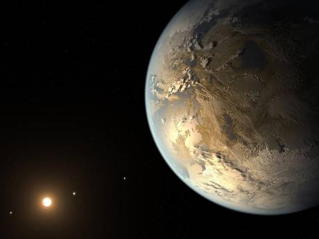 An artist's impression of Kepler-186f which may have conditions suitable to life An artist's impression of Kepler-186f which may have conditions suitable to life