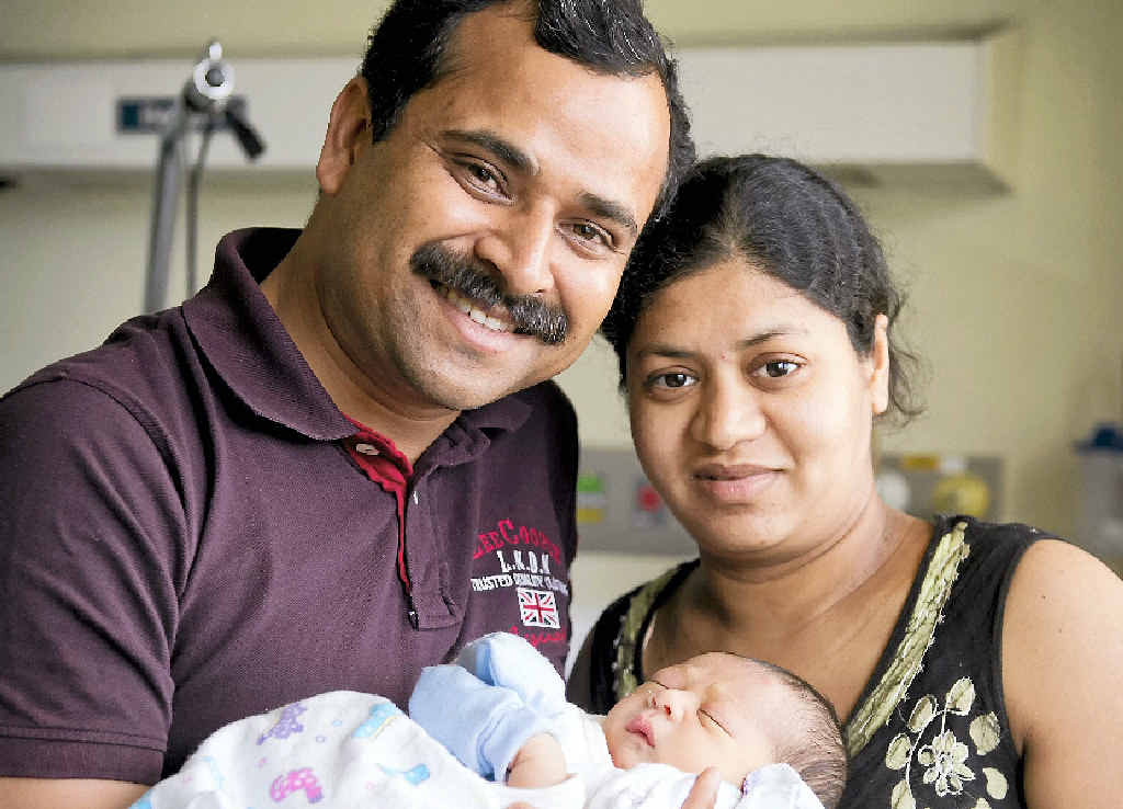 JOYFUL ARRIVAL: Kanchan Agasgi and Vagish Parashetti’s first baby is a boy, born on January 2 at Rockhampton Hospital and weighing 3170g. JOYFUL ARRIVAL: Kanchan Agasgi and Vagish Parashetti’s first baby is a boy, born on January 2 at Rockhampton Hospital and weighing 3170g.