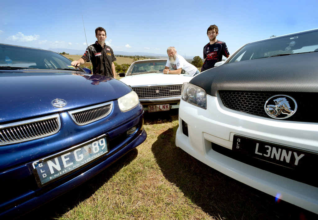 CAR OF CHOICE: Ted Griffiths (centre), pictured with sons Nathan Griffiths and Lenny Griffiths, are among the many Holden Commodore fans in Ipswich. CAR OF CHOICE: Ted Griffiths (centre), pictured with sons Nathan Griffiths and Lenny Griffiths, are among the many Holden Commodore fans in Ipswich.