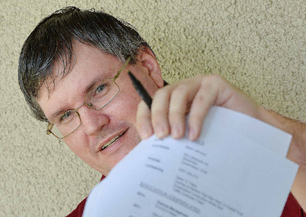 TOUGH TASK: Mark Johnson shows the resume he has sent off about 200 times in the last two years that he has been unemployed for. TOUGH TASK: Mark Johnson shows the resume he has sent off about 200 times in the last two years that he has been unemployed for.