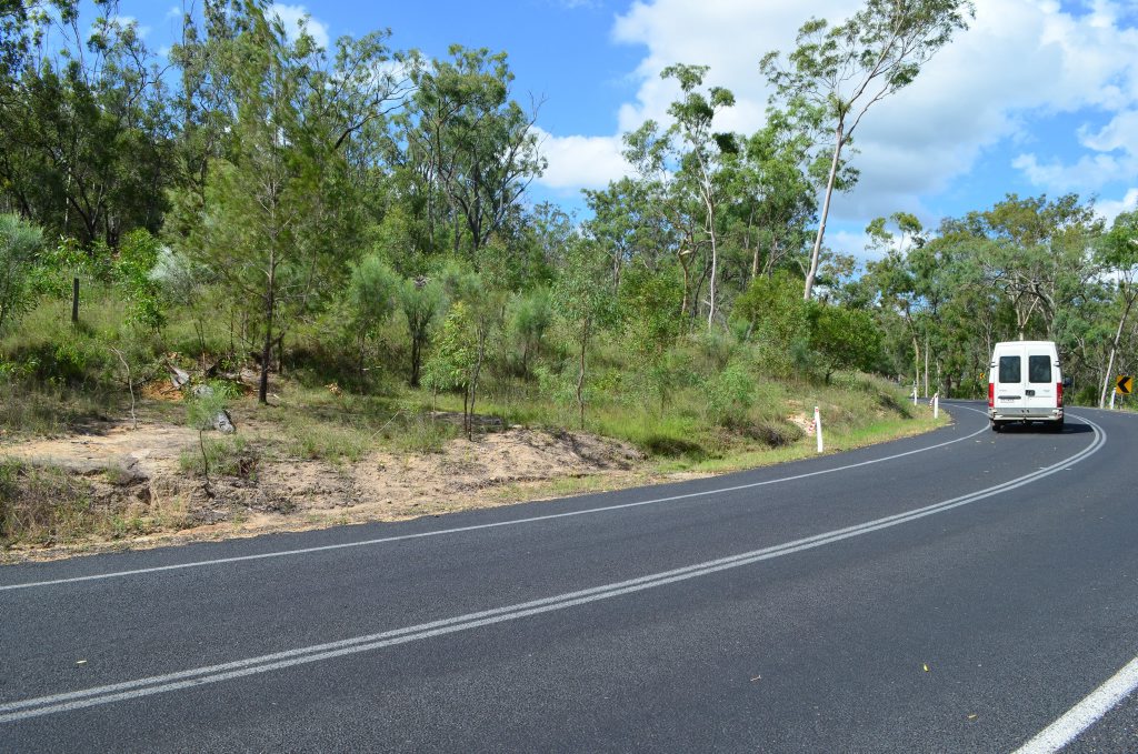 The site where a dog was found tied to a tree south of Hutchins Rd on the Isis Highway. The site is about 7km south of Childers. The site where a dog was found tied to a tree south of Hutchins Rd on the Isis Highway. The site is about 7km south of Childers.