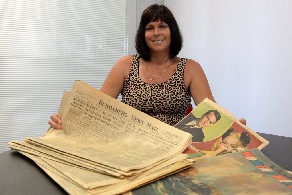 GOOD READ: Marteen Ellis with copies of old NewsMails from 1945. Photo: Mike Knott / NewsMail GOOD READ: Marteen Ellis with copies of old NewsMails from 1945. Photo: Mike Knott / NewsMail