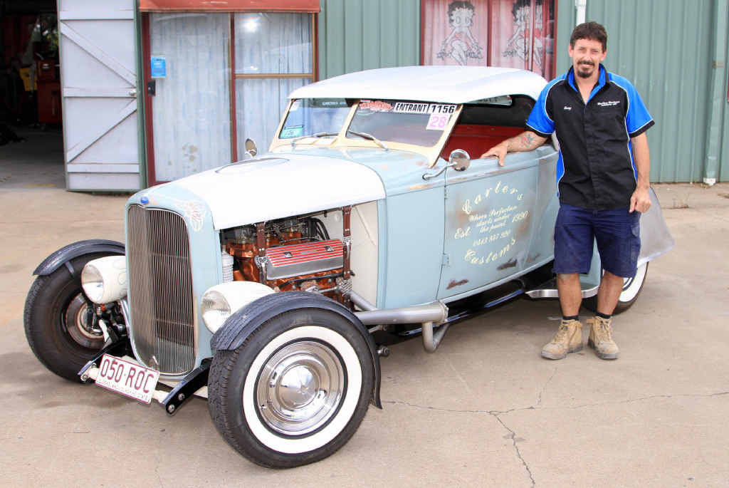 Tony Carter with his 1932 Ford Roadster which he custom built by hand, finished in the top 60 out of 1700 entries in the 2015 Summernats Meguiar’s elite category. Tony Carter with his 1932 Ford Roadster which he custom built by hand, finished in the top 60 out of 1700 entries in the 2015 Summernats Meguiar’s elite category.