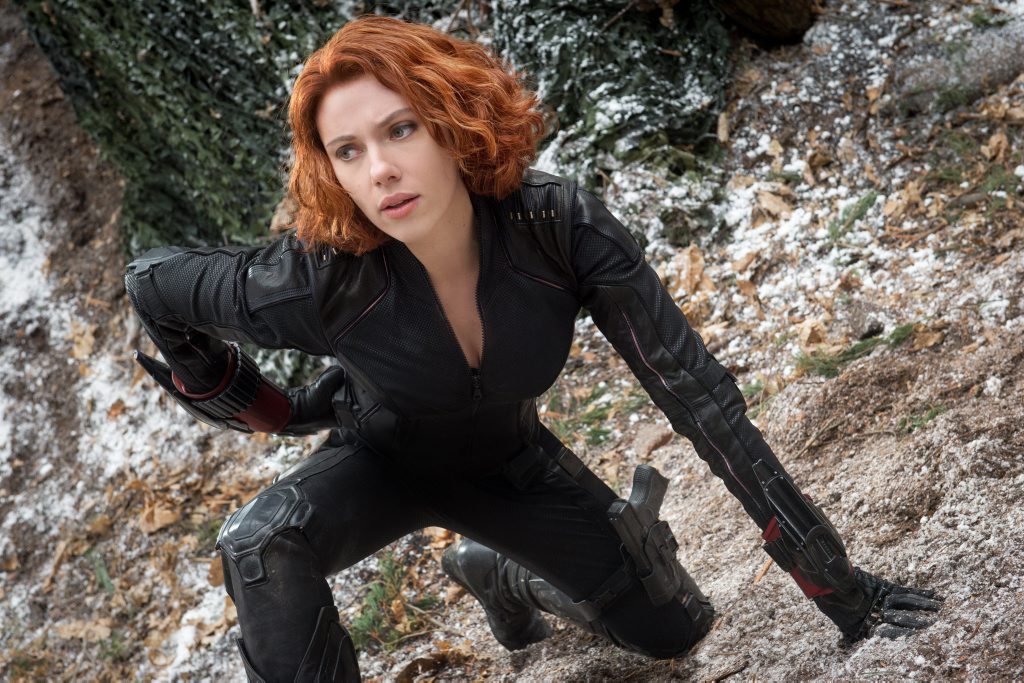 Scarlett Johansson in a scene from the movie Avengers: Age of Ultron. Supplied by Disney. Photo by Jay Maidment Scarlett Johansson in a scene from the movie Avengers: Age of Ultron. Supplied by Disney. Photo by Jay Maidment