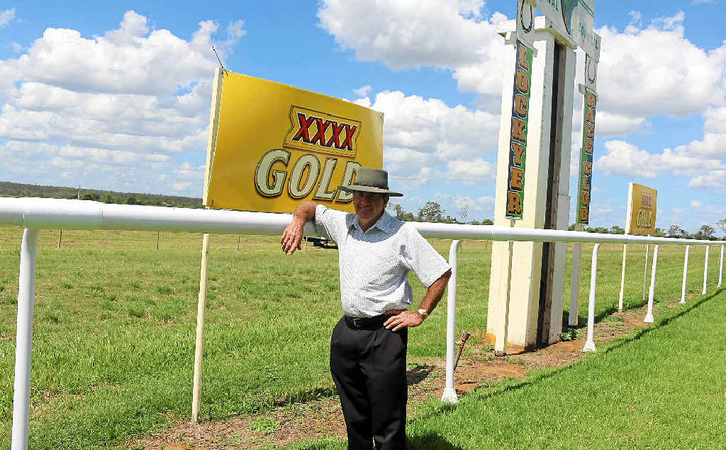 SAFER RUN: Lockyer Race Club president Ian Lyne with the new running rail at Burgess Park. SAFER RUN: Lockyer Race Club president Ian Lyne with the new running rail at Burgess Park.