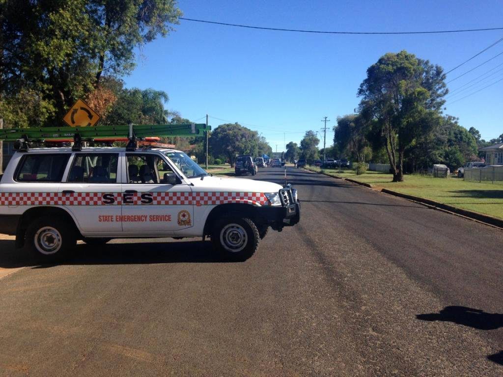 BLOCKED FOR SAFETY: The SES is assisting police to keep the public away from the emergent area in Haly St. BLOCKED FOR SAFETY: The SES is assisting police to keep the public away from the emergent area in Haly St.