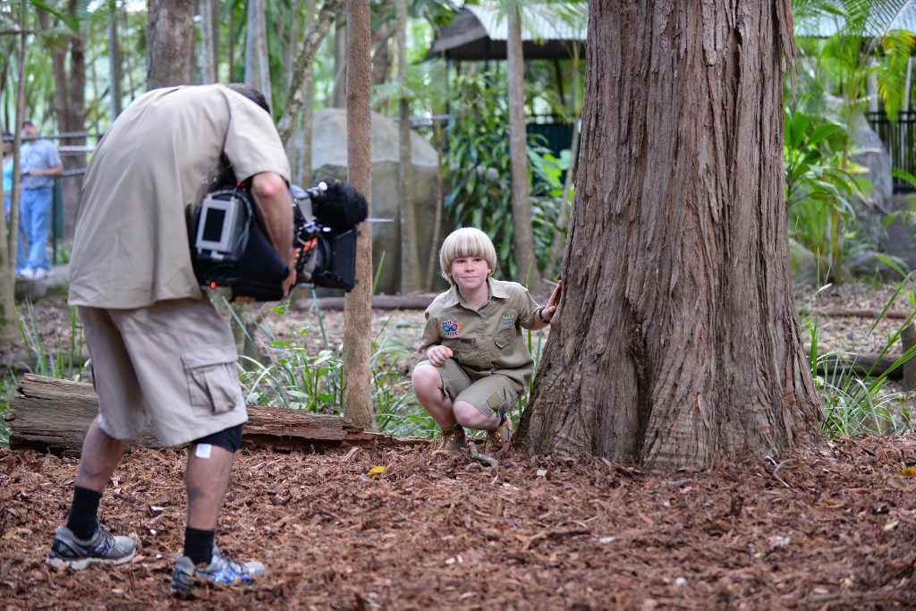 Robert Irwin filming the TV series Wild But True at Australia Zoo on the Sunshine Coast. Robert Irwin filming the TV series Wild But True at Australia Zoo on the Sunshine Coast.