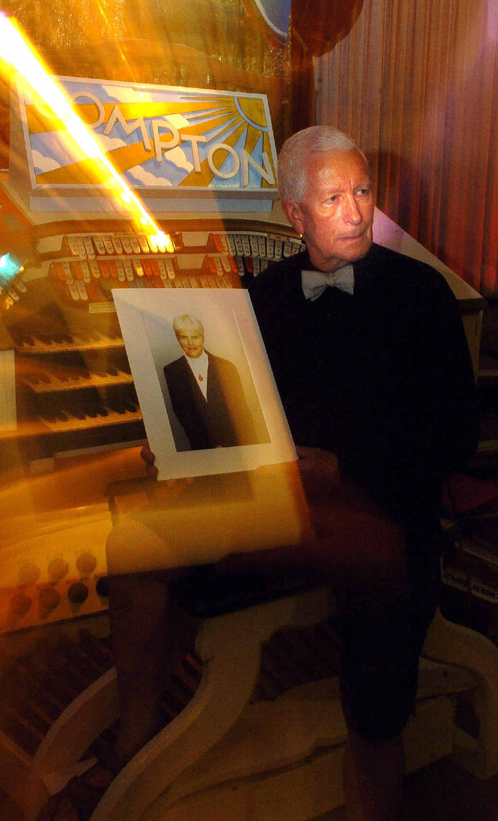 FRIENDLY PRESENCE: Ron West believes his late wife, Mandy, still inhabits the Majestic Theatre at Pomona. FRIENDLY PRESENCE: Ron West believes his late wife, Mandy, still inhabits the Majestic Theatre at Pomona.